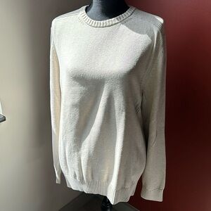 100% Cream Cotton Eddie Bauer Sweater size L